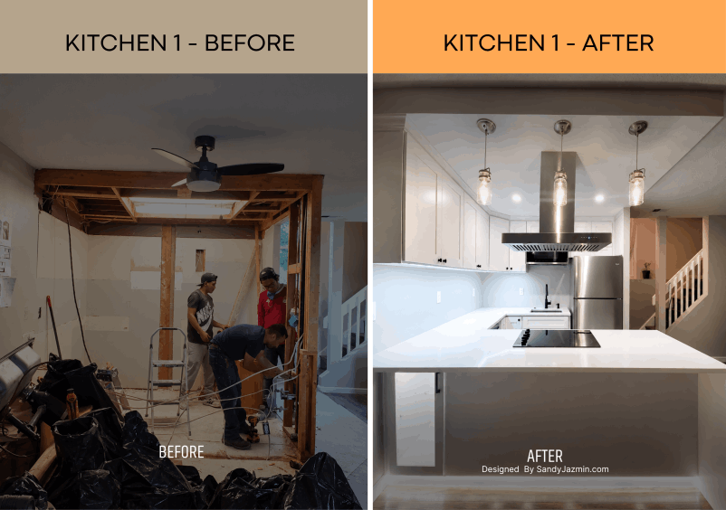 Kitchen 1 - Before After - Inred Pro Remodeling